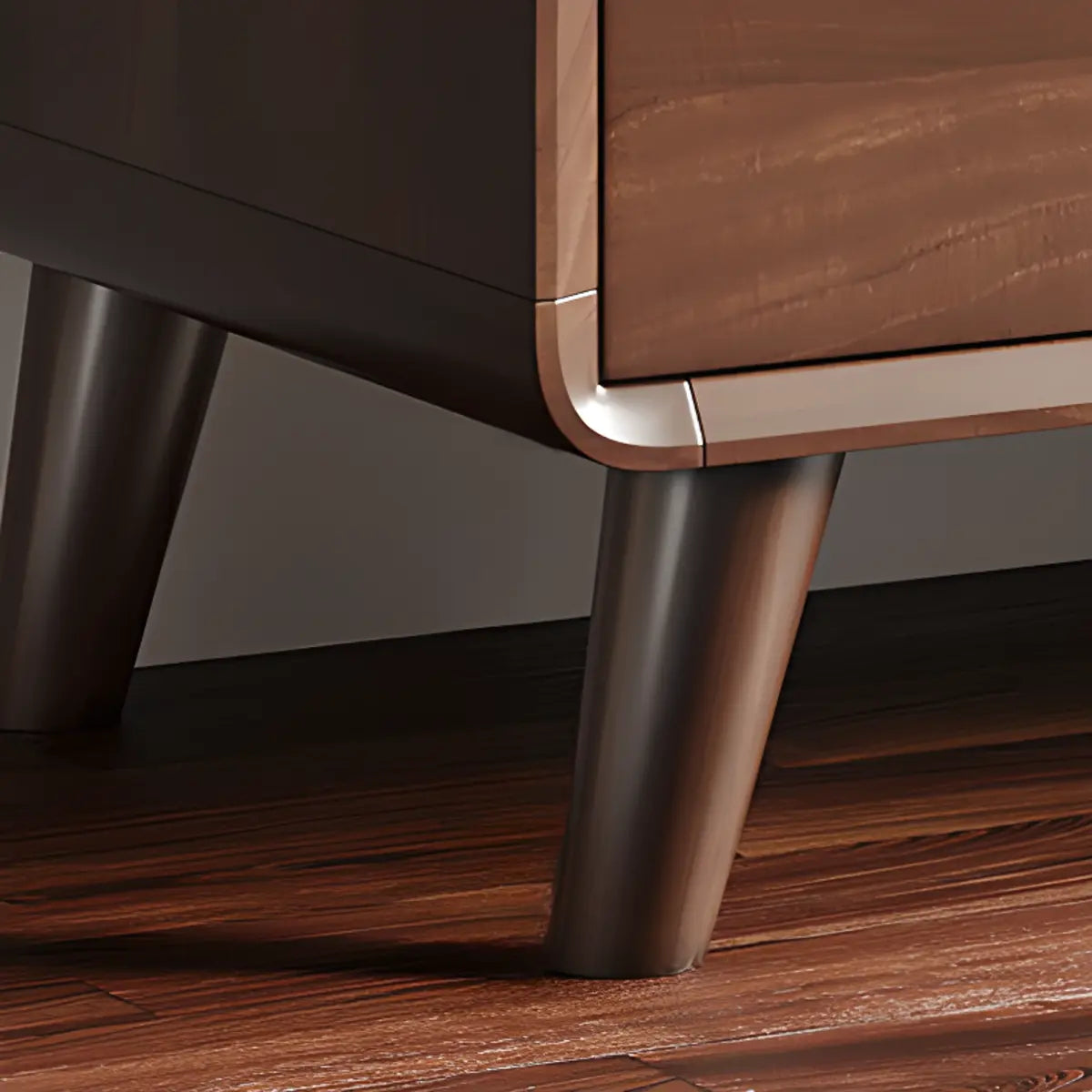 Walnut Brown Large Sideboard with Storage and Shelves