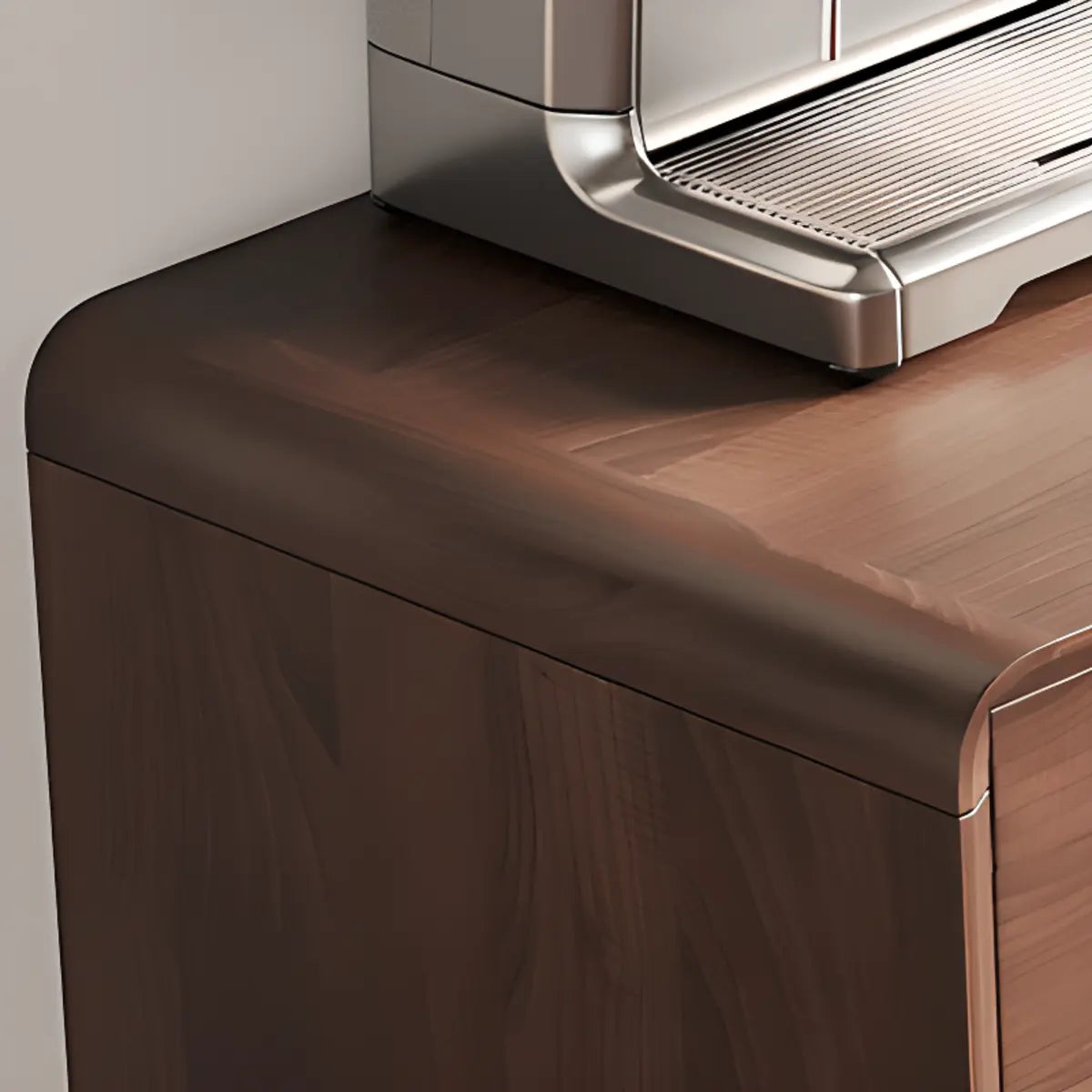 Walnut Brown Large Sideboard with Storage and Shelves