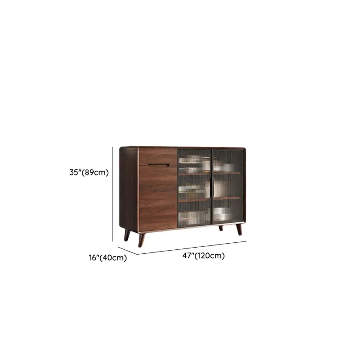 Walnut Brown Large Sideboard with Storage and Shelves