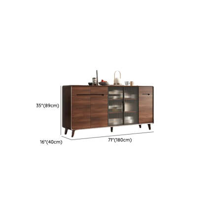 Walnut Brown Large Sideboard with Storage and Shelves