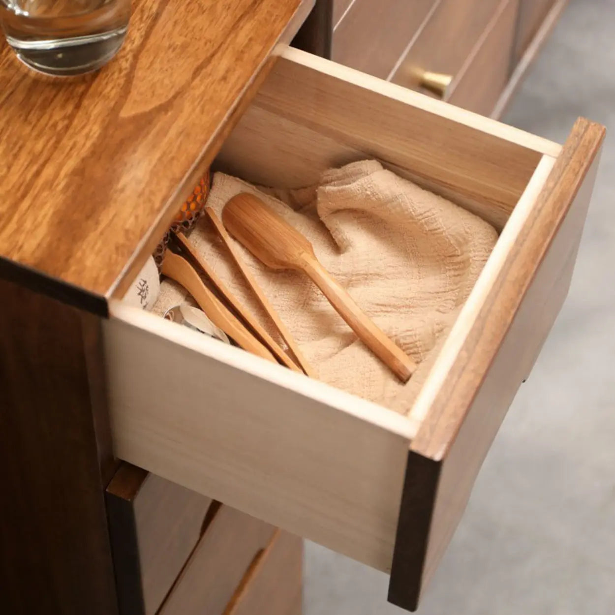 Wood Step-Design Chest of Drawers