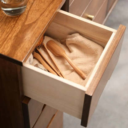 Wood Step-Design Chest of Drawers