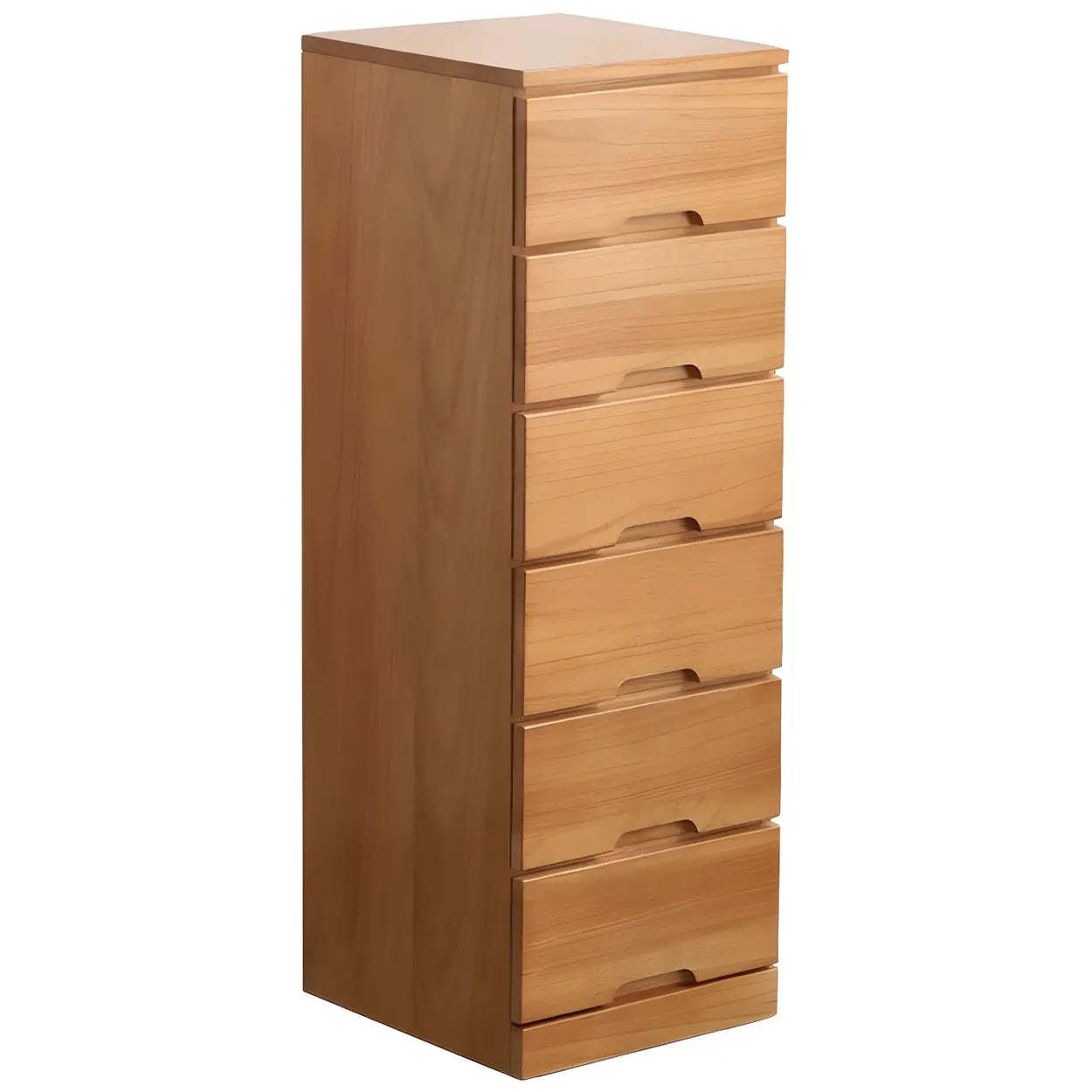 Wood Step-Design Chest of Drawers — Walnut