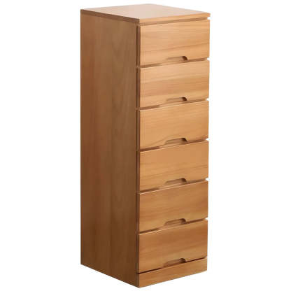 Wood Step-Design Chest of Drawers — Walnut