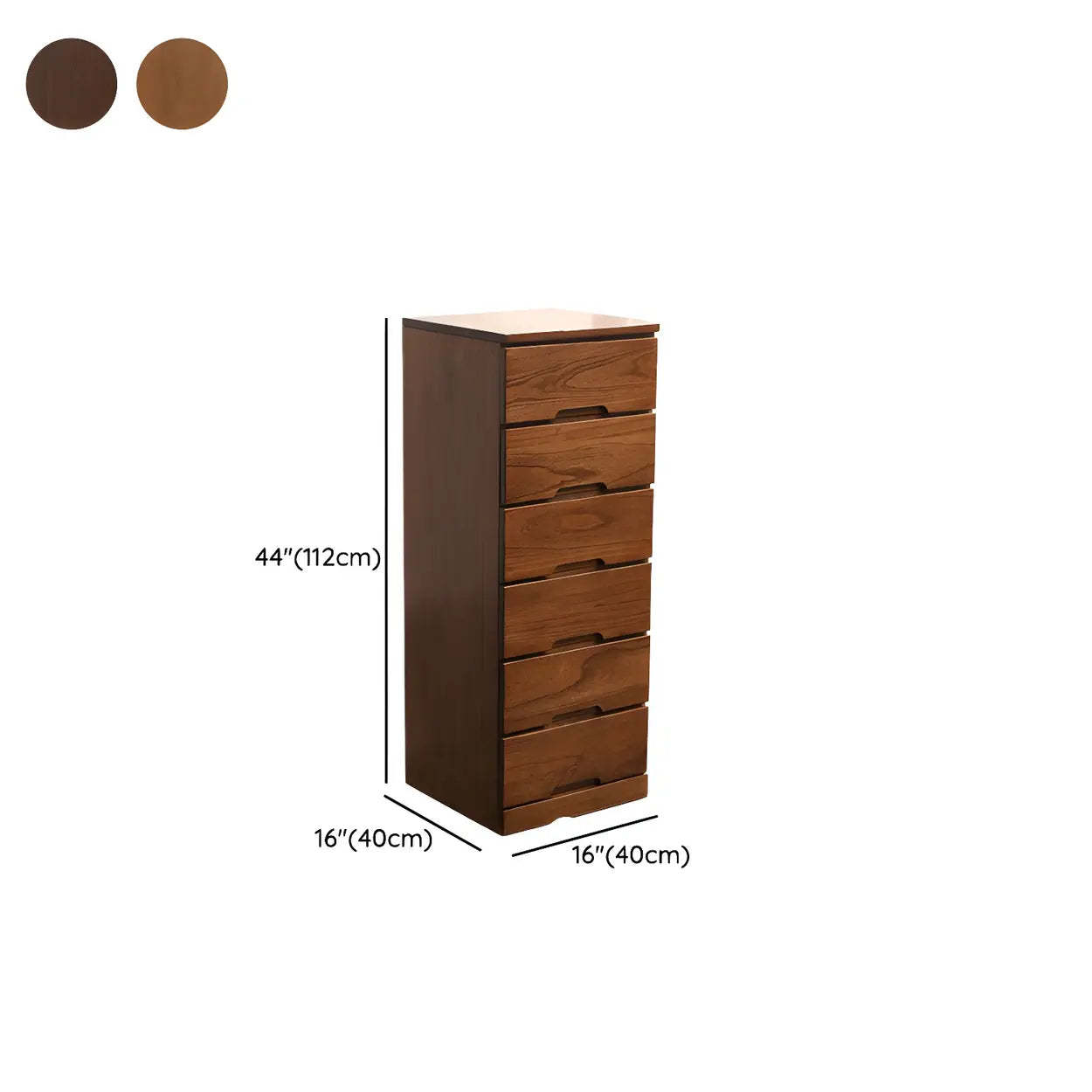 Wood Step-Design Chest of Drawers — Natural Finish