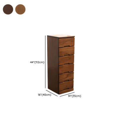Wood Step-Design Chest of Drawers — Walnut