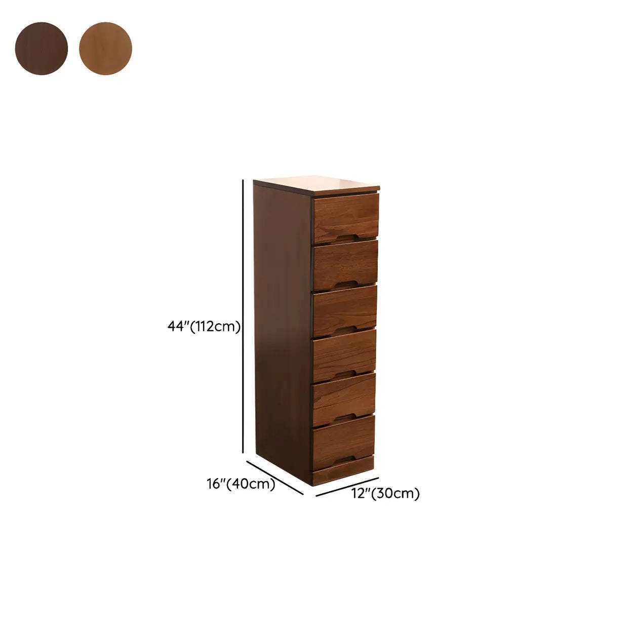 Wood Step-Design Chest of Drawers — Natural Finish