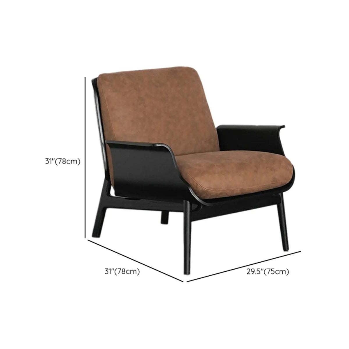 Walnut Oak Four Leg Linen Cushion Lounge Chair