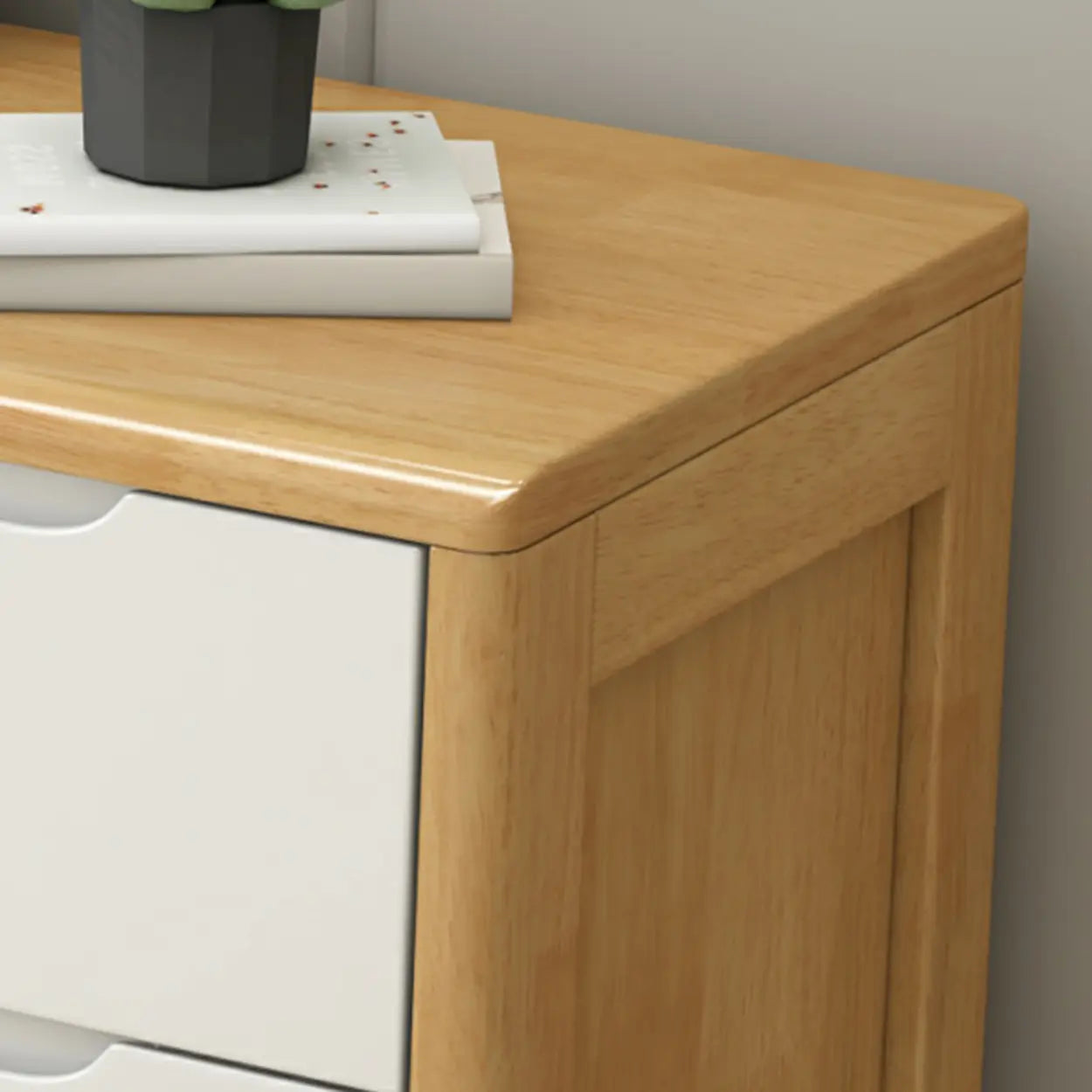 Walnut-White Wood Drawer Dresser — Walnut/ White