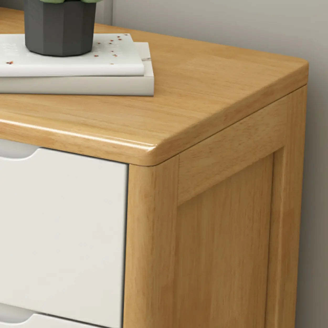 Walnut-White Wood Drawer Dresser — Walnut/ White