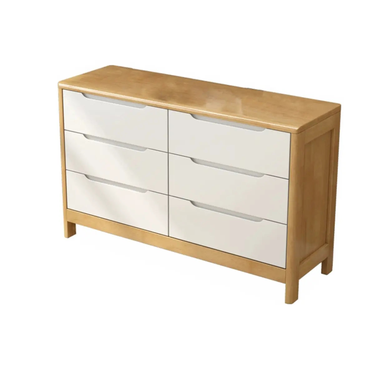 Walnut-White Wood Drawer Dresser