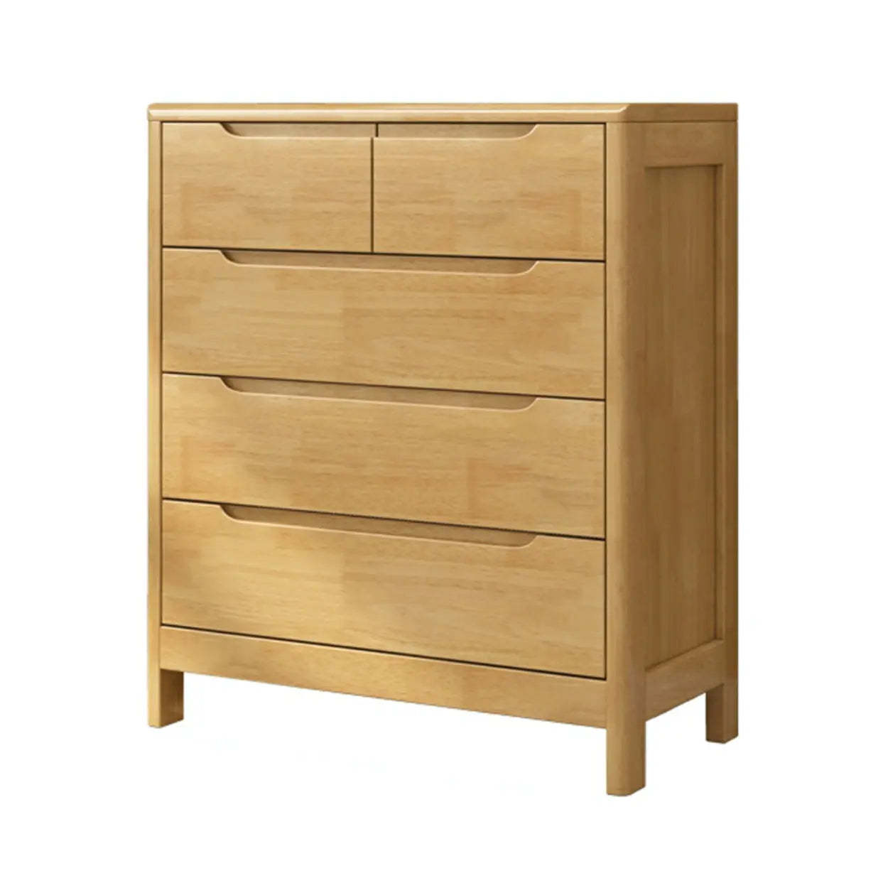 Walnut-White Wood Drawer Dresser