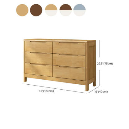 Walnut-White Wood Drawer Dresser