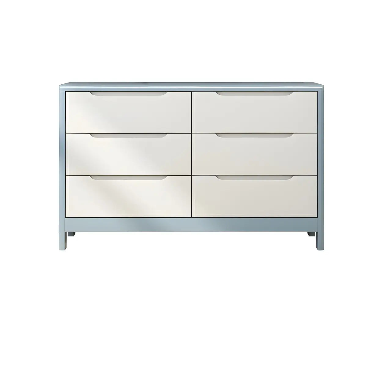 Walnut-White Wood Drawer Dresser — Natural Finish