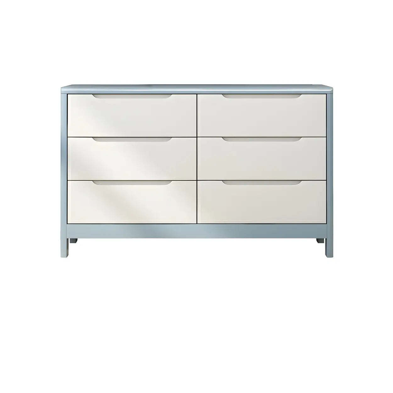Walnut-White Wood Drawer Dresser — Natural Finish