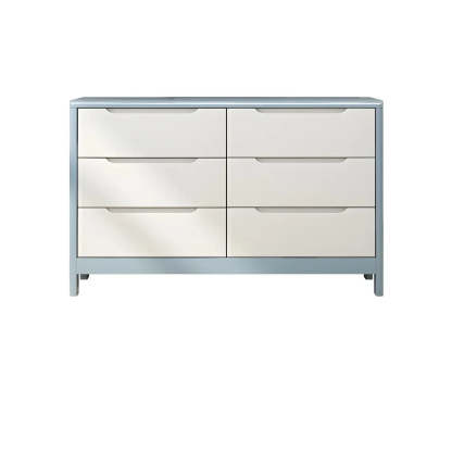 Walnut-White Wood Drawer Dresser — Natural Finish