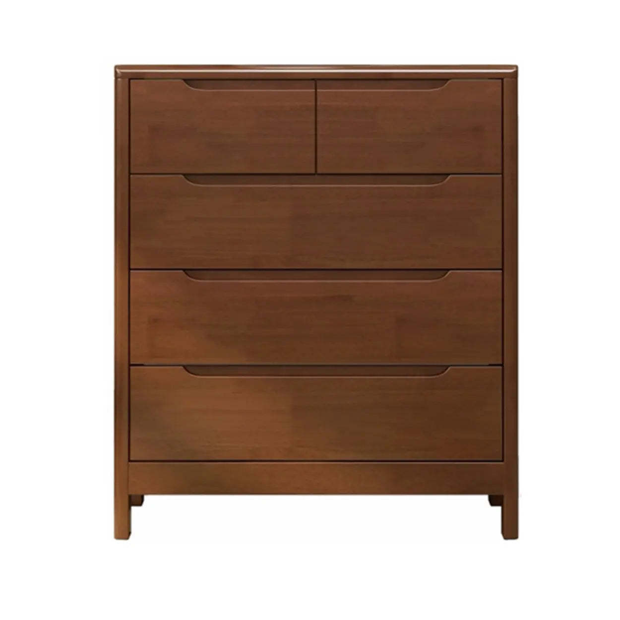 Walnut-White Wood Drawer Dresser — Natural/ White