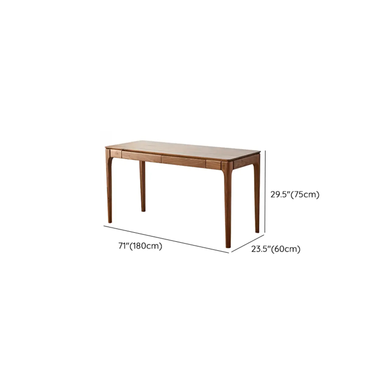Walnut Wood Butcher Block Drawer Writing Desk