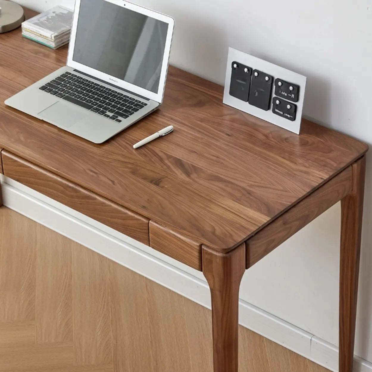Walnut Wood Butcher Block Drawer Writing Desk — Table Only