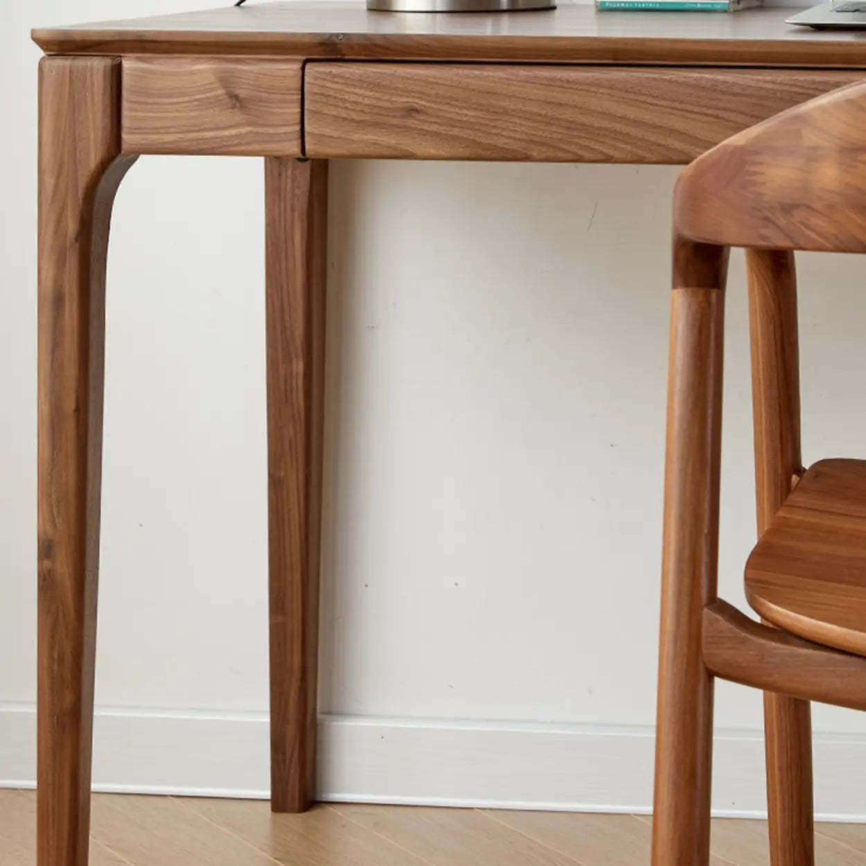 Walnut Wood Butcher Block Drawer Writing Desk