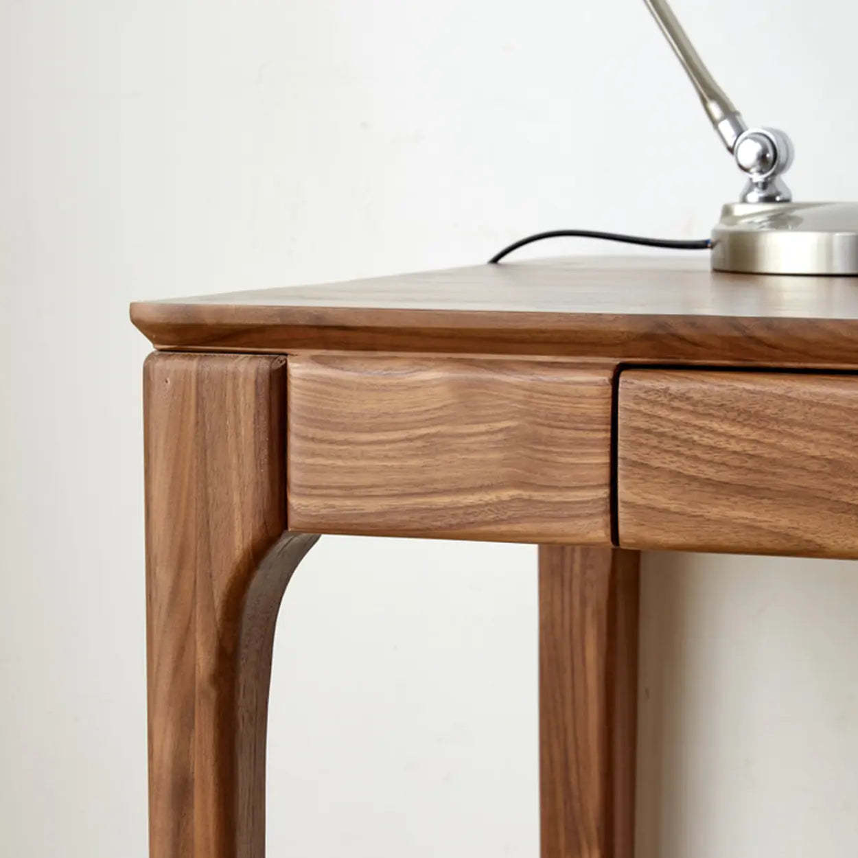 Walnut Wood Butcher Block Drawer Writing Desk