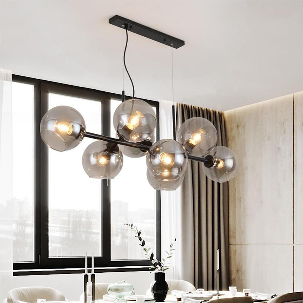 Globe Nordic Glass Bubble Chandelier Metal Industrial Chandelier Ceiling Lights-Lighom