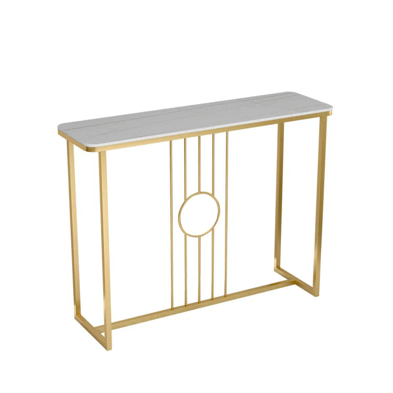 Rectangular Metal Black and Gold Console Table — Gray