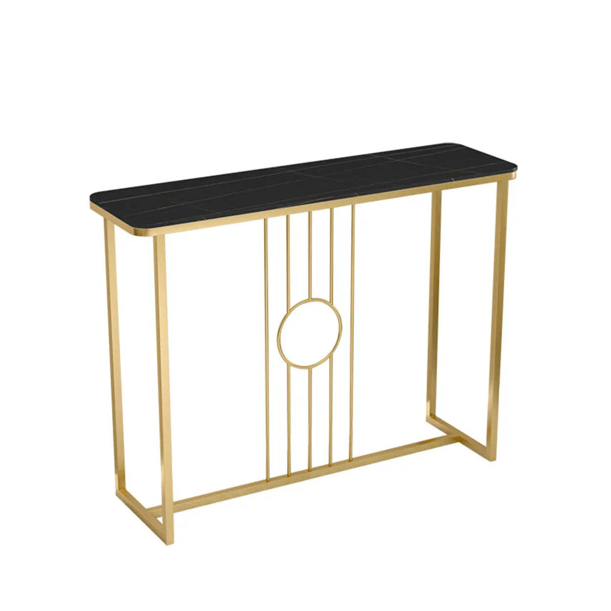 Rectangular Metal Black and Gold Console Table — Black/ Gold