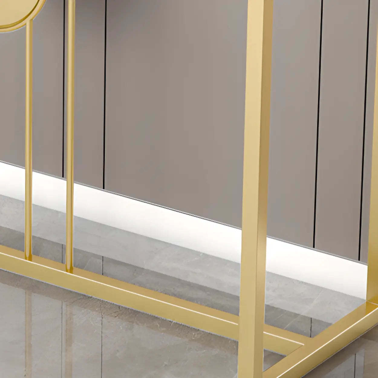 Rectangular Metal Black and Gold Console Table — Gray