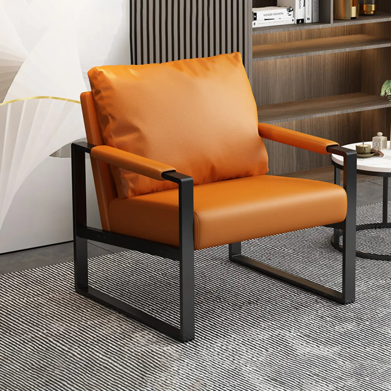 Water-Resistant Pillow-Back Sledge Arm Chair