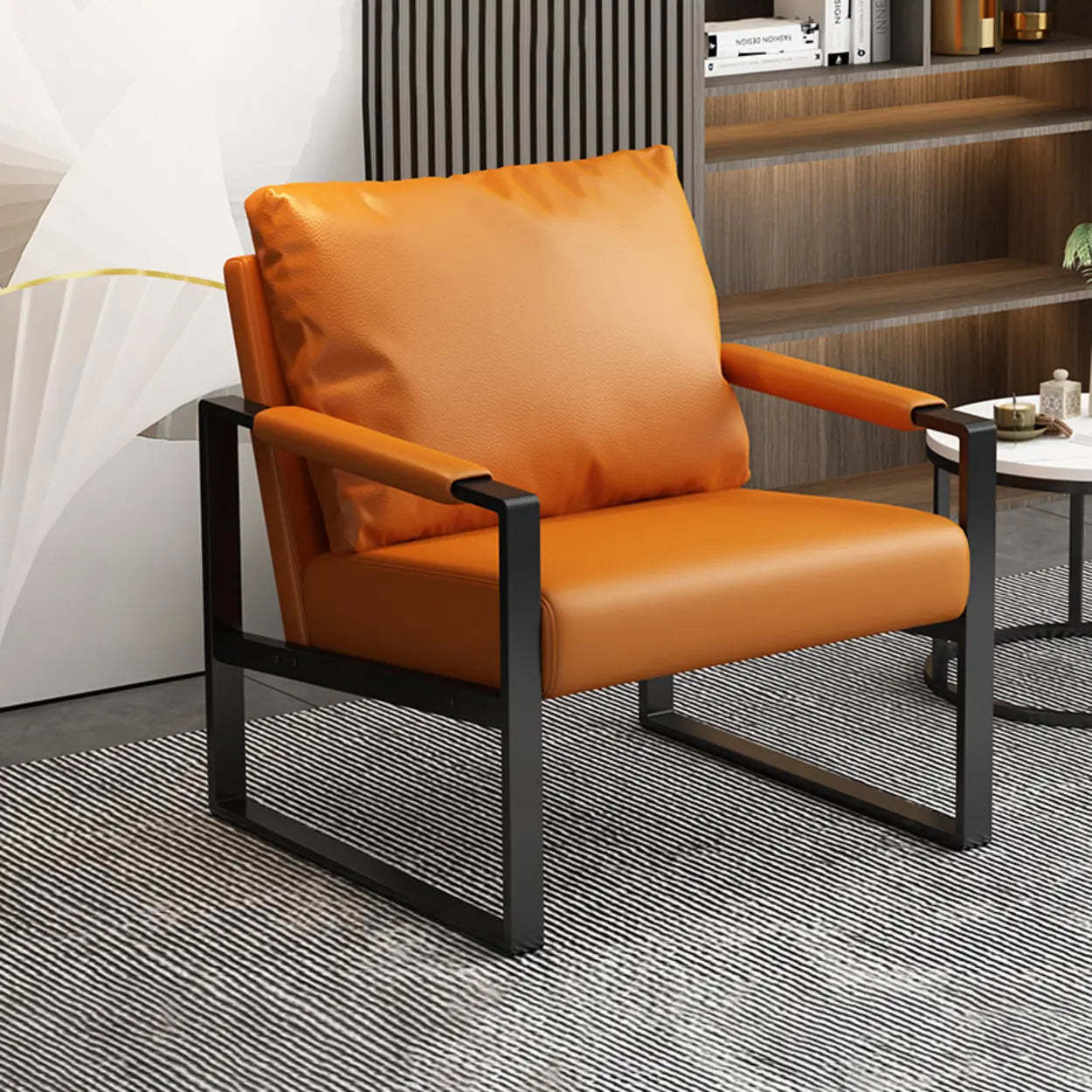 Water-Resistant Pillow-Back Sledge Arm Chair