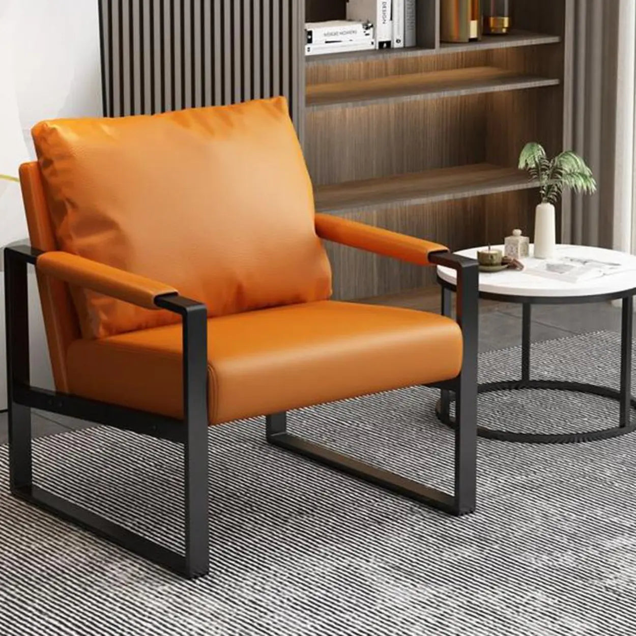 Water-Resistant Pillow-Back Sledge Arm Chair