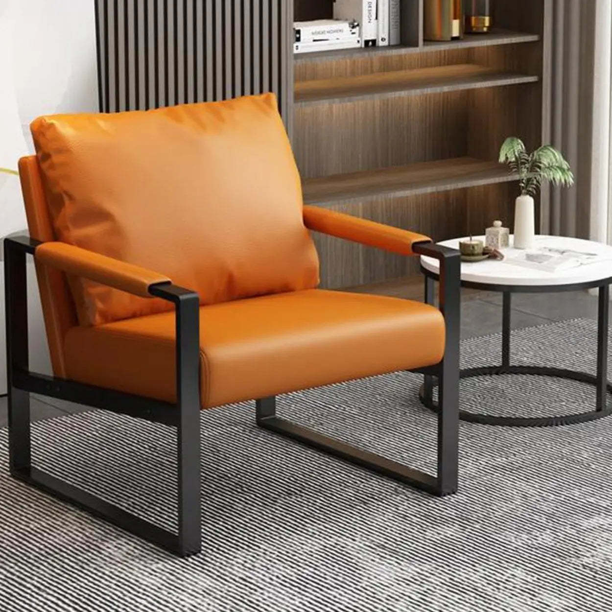 Water-Resistant Pillow-Back Sledge Arm Chair