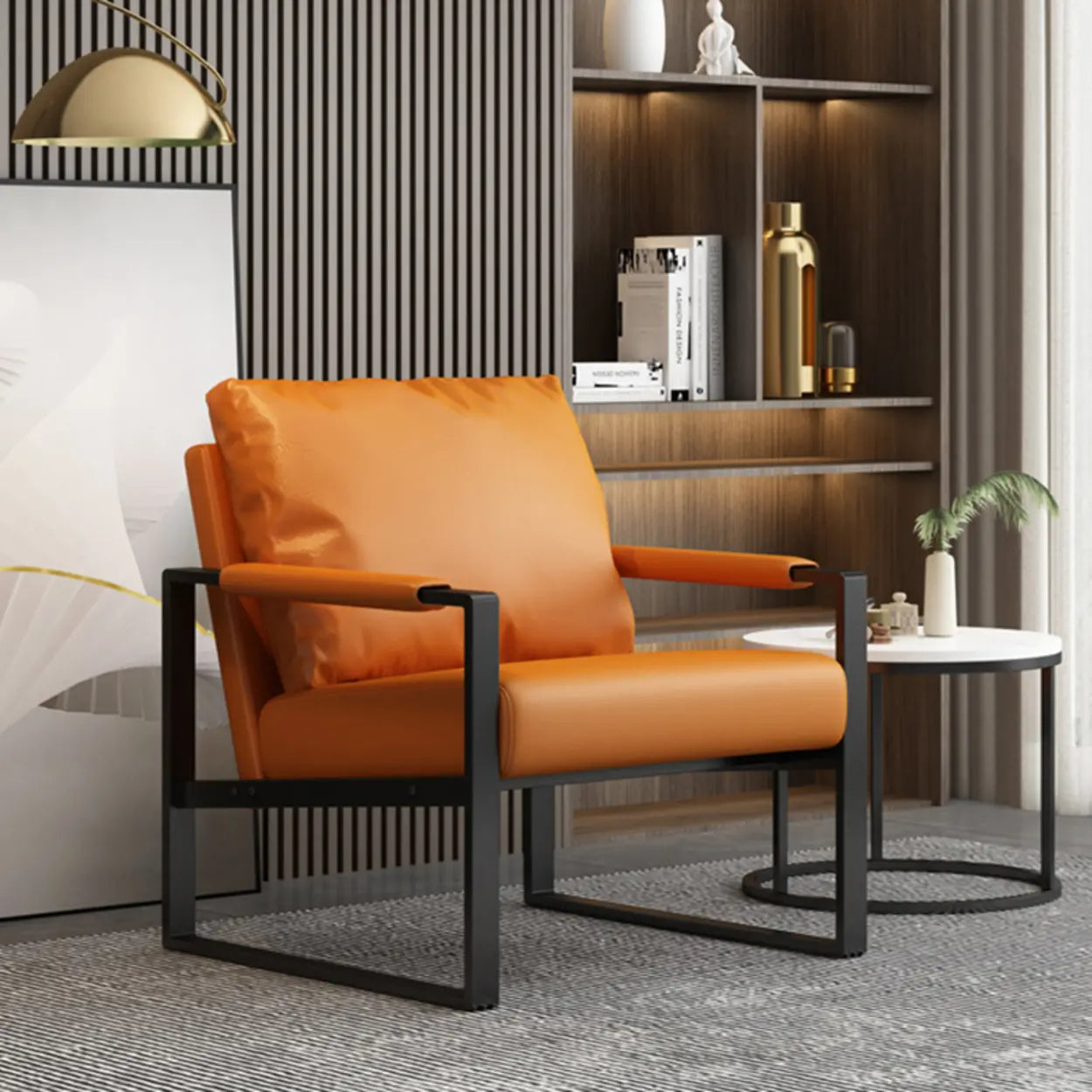 Water-Resistant Pillow-Back Sledge Arm Chair