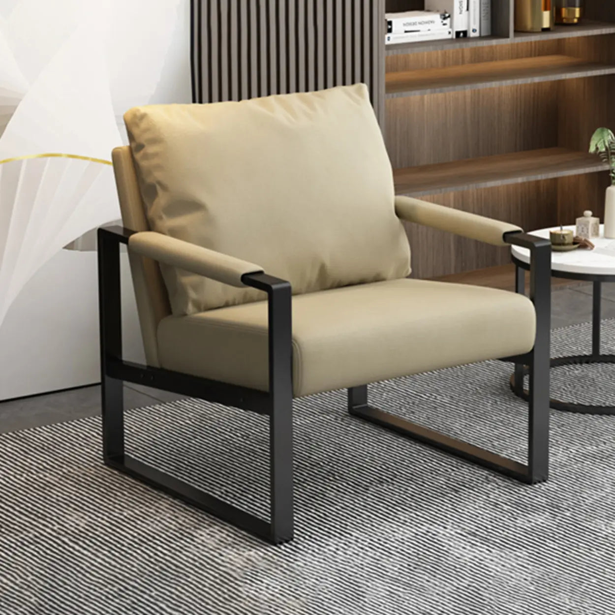 Water-Resistant Pillow-Back Sledge Arm Chair