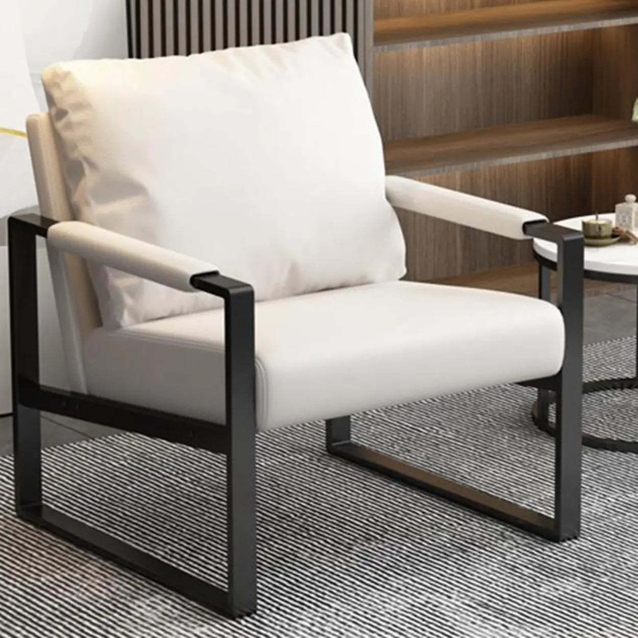 Water-Resistant Pillow-Back Sledge Arm Chair — Light Gray / Tech Cloth