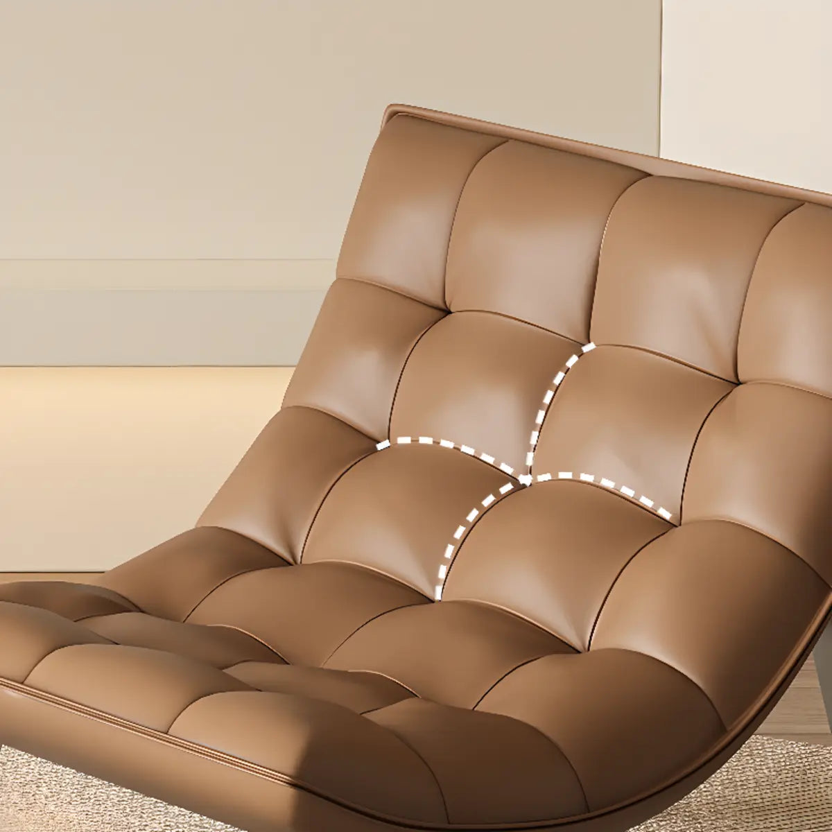 Water Resistant Tufted Back Accent Chair with Ottoman — Orange / Tech Cloth
