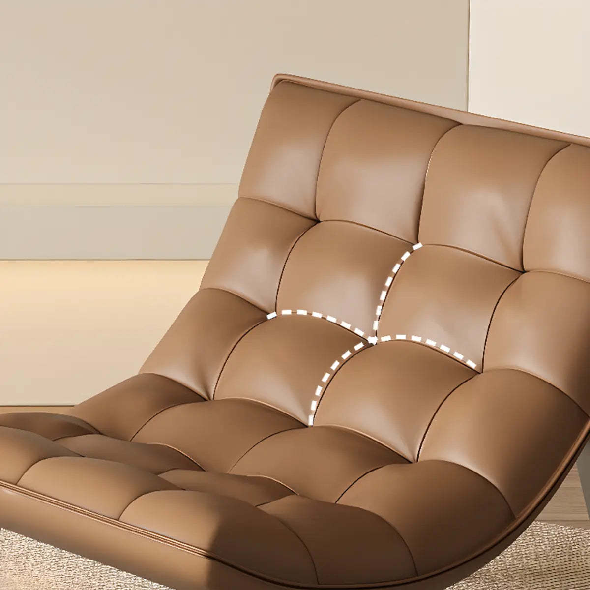 Water Resistant Tufted Back Accent Chair with Ottoman — Orange / Tech Cloth