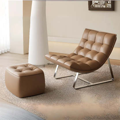 Water Resistant Tufted Back Accent Chair with Ottoman
