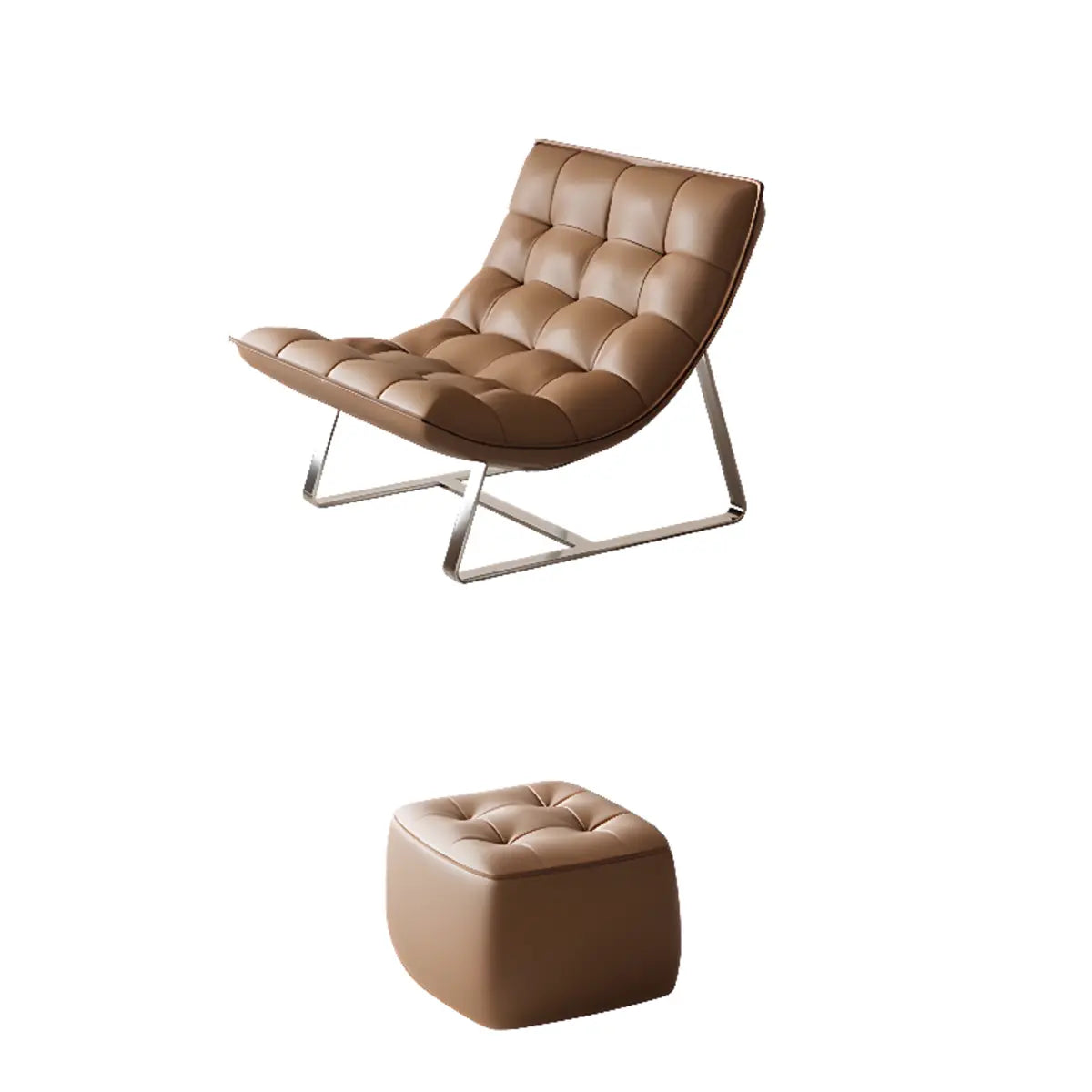 Water Resistant Tufted Back Accent Chair with Ottoman — Green / Tech Cloth