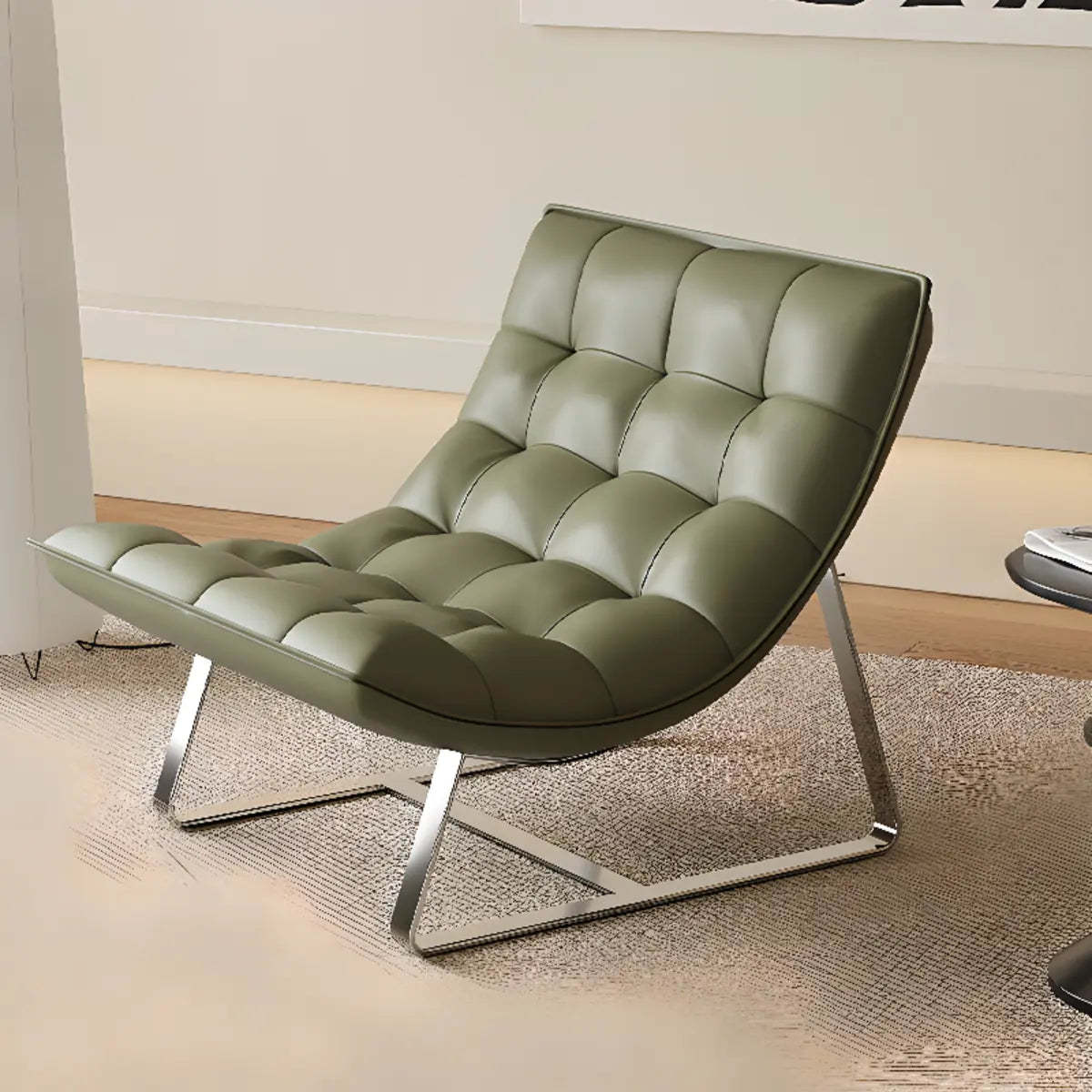 Water Resistant Tufted Back Accent Chair with Ottoman — Off-White / Tech Cloth