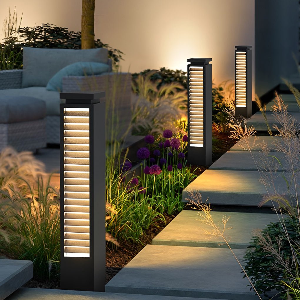 Sleek Stainless Steel LED Louvered Pathway Light Modern Waterproof Design-Lighom