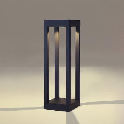 Black Aluminum Garden Bollard LED 7W 4-Beam Lighting-Lighom