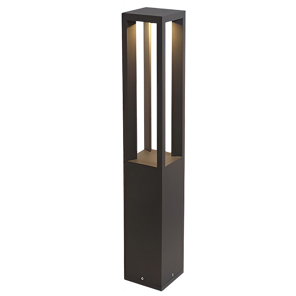 Black Aluminum Garden Bollard LED 7W 4-Beam Lighting-Lighom