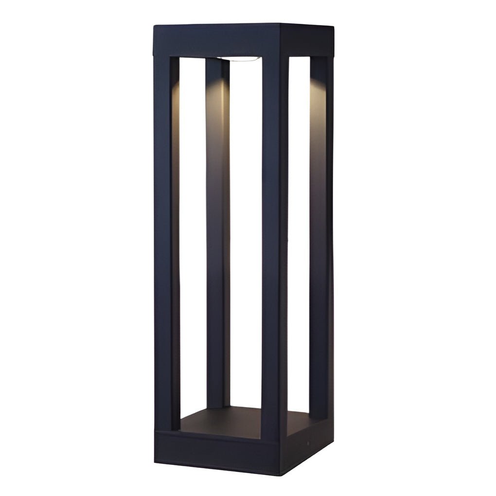 Black Aluminum Garden Bollard LED 7W 4-Beam Lighting-Lighom
