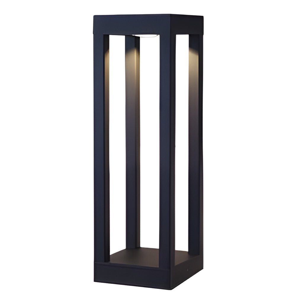 Black Aluminum Garden Bollard LED 7W 4-Beam Lighting-Lighom