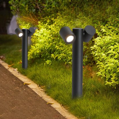 Flexi-Glow Dual-Head Rotatable Outdoor Lawn Light for Modern Landscapes-Lighom