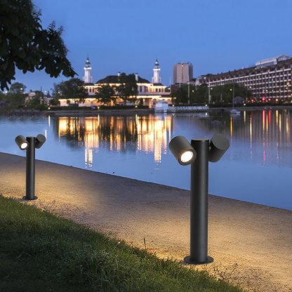 Flexi-Glow Dual-Head Rotatable Outdoor Lawn Light for Modern Landscapes-Lighom