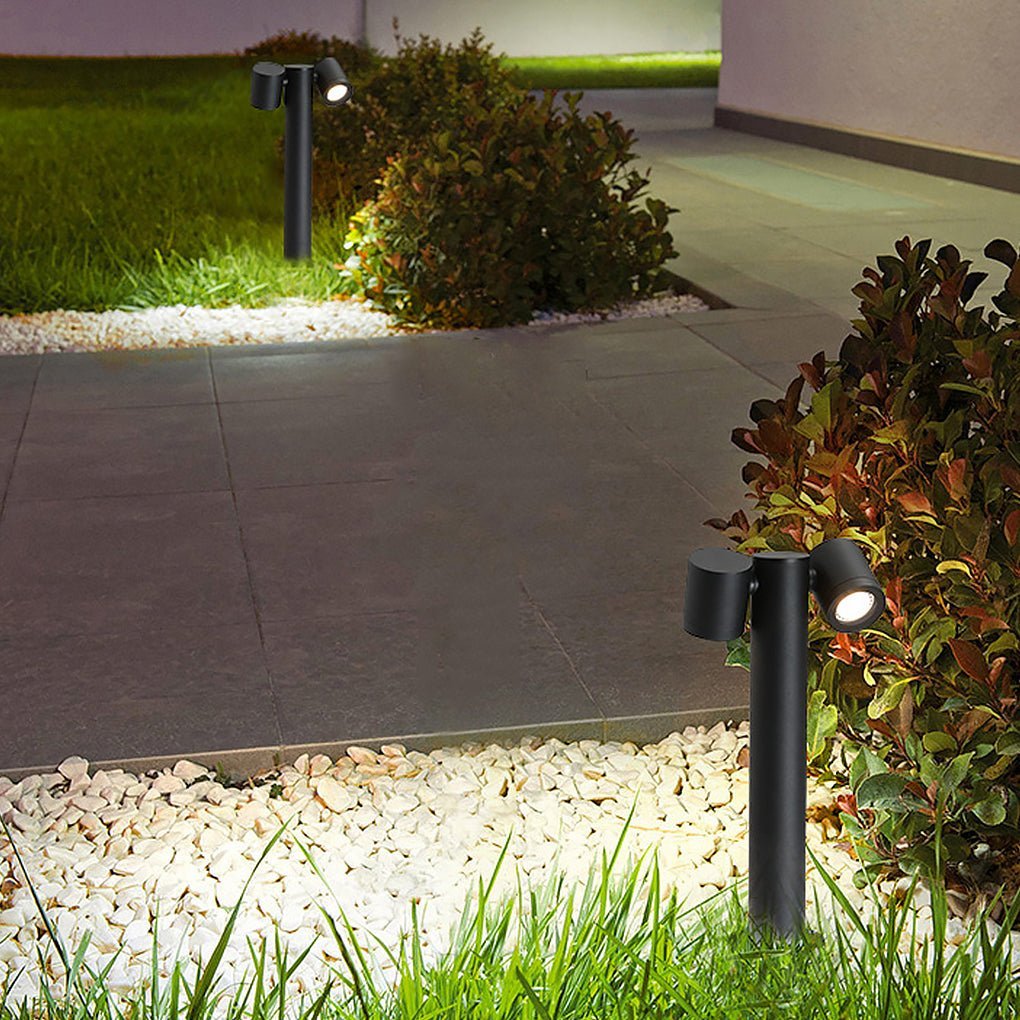 Flexi-Glow Dual-Head Rotatable Outdoor Lawn Light for Modern Landscapes-Lighom