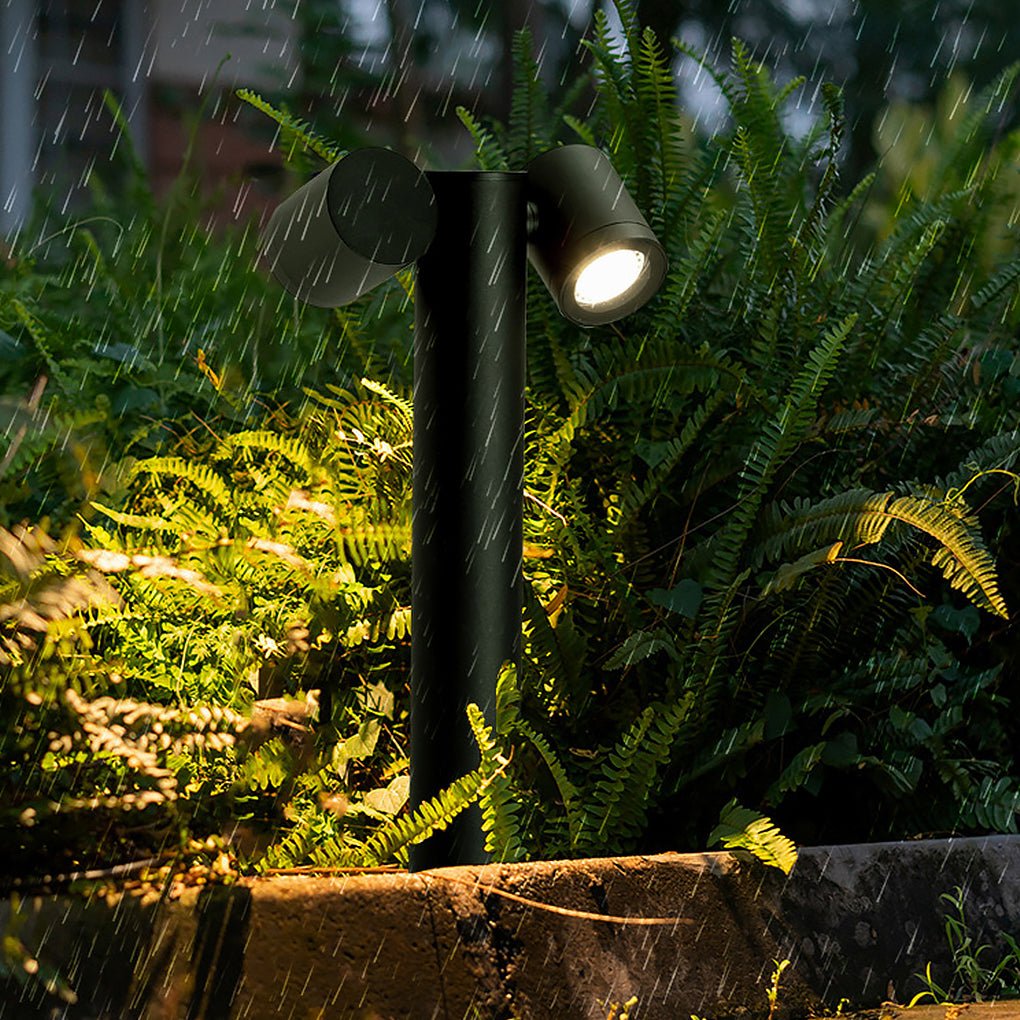 Flexi-Glow Dual-Head Rotatable Outdoor Lawn Light for Modern Landscapes-Lighom